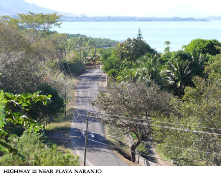 Costa Rica Highway 21 Near Playa Naranjo